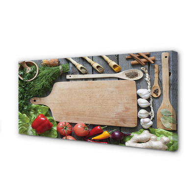 Pintura em tela Tábua de especiarias de salsa