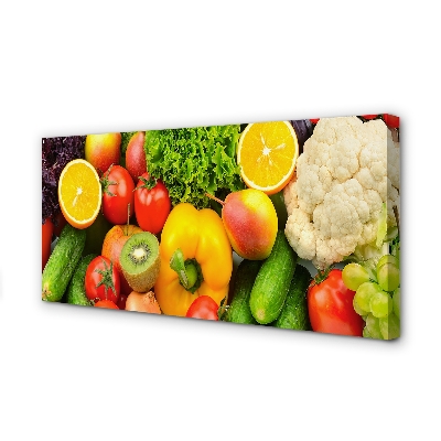 Quadro em tela Couve-flor, kiwi, pepino