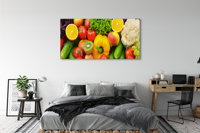 Quadro em tela Couve-flor, kiwi, pepino