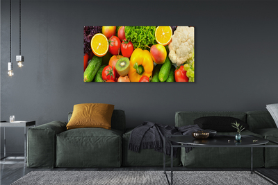 Quadro em tela Couve-flor, kiwi, pepino