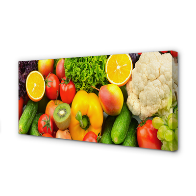 Quadro em tela Couve-flor, kiwi, pepino