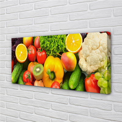 Quadro em tela Couve-flor, kiwi, pepino