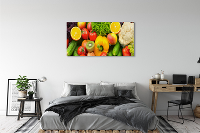 Quadro em tela Couve-flor, kiwi, pepino