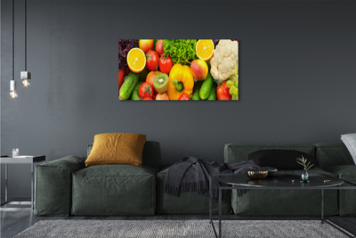 Quadro em tela Couve-flor, kiwi, pepino