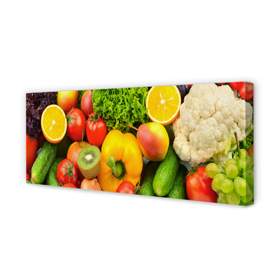 Quadro em tela Couve-flor, kiwi, pepino
