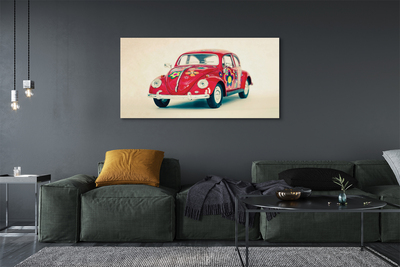 Quadro em tela Carro vermelho com flores