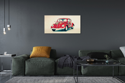 Quadro em tela Carro vermelho com flores