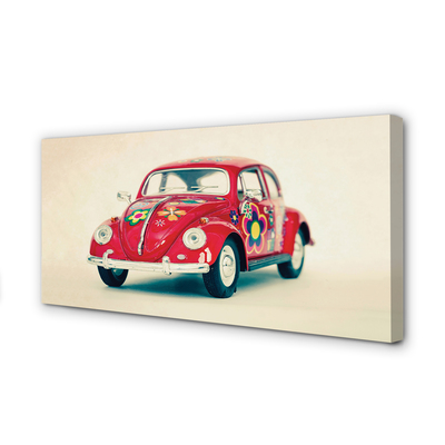 Quadro em tela Carro vermelho com flores