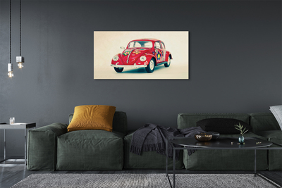 Quadro em tela Carro vermelho com flores