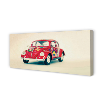 Quadro em tela Carro vermelho com flores