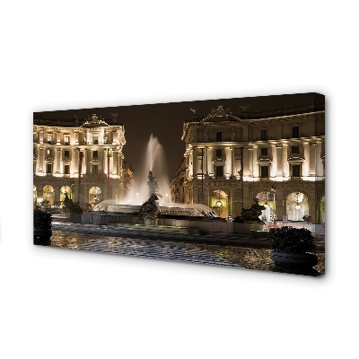 Quadro em tela Praça da Fonte de Roma à noite