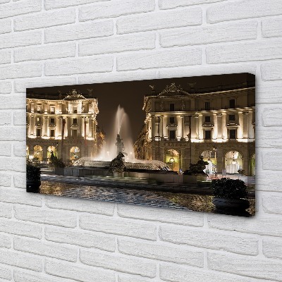 Quadro em tela Praça da Fonte de Roma à noite