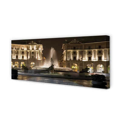 Quadro em tela Praça da Fonte de Roma à noite