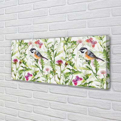 Quadro em tela Pássaro pintado na grama