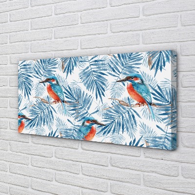 Pintura em tela Pássaro pintado em um galho