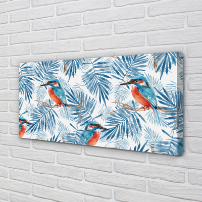 Pintura em tela Pássaro pintado em um galho