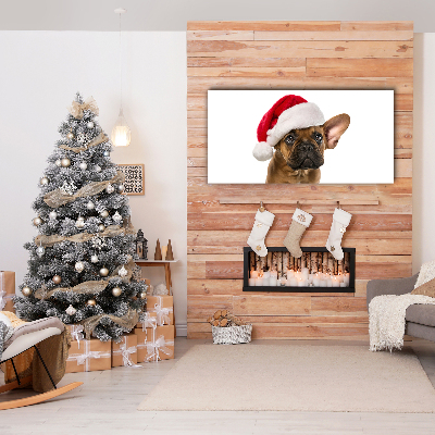 Quadro em tela Bulldog Dog Natal