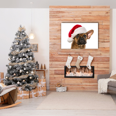 Quadro em tela Bulldog Dog Natal