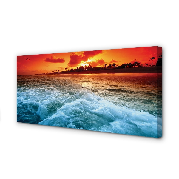 Pintura em tela Pôr do sol no mar de árvores