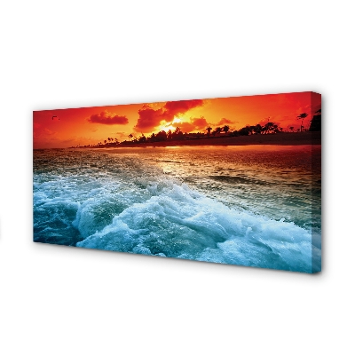 Pintura em tela Pôr do sol no mar de árvores