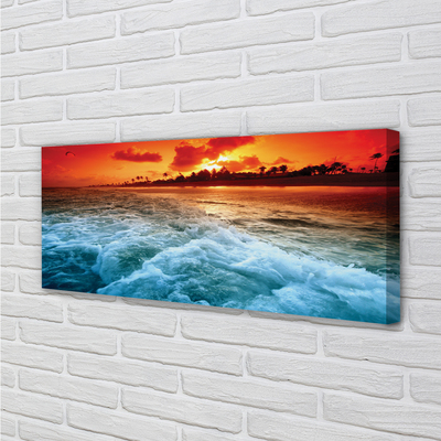 Pintura em tela Pôr do sol no mar de árvores