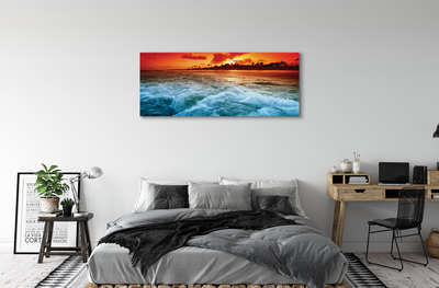 Pintura em tela Pôr do sol no mar de árvores