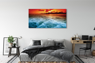 Pintura em tela Pôr do sol no mar de árvores
