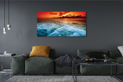 Pintura em tela Pôr do sol no mar de árvores