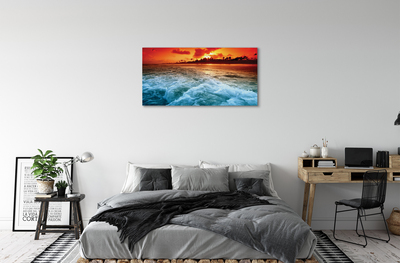 Pintura em tela Pôr do sol no mar de árvores