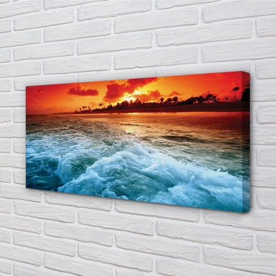 Pintura em tela Pôr do sol no mar de árvores