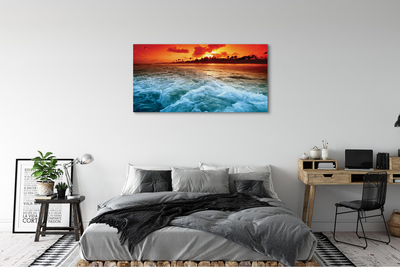 Pintura em tela Pôr do sol no mar de árvores