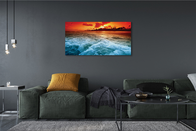 Pintura em tela Pôr do sol no mar de árvores