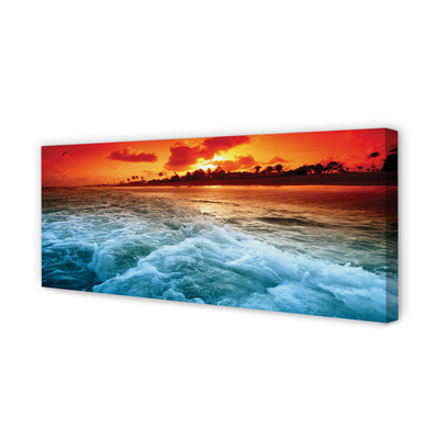 Pintura em tela Pôr do sol no mar de árvores