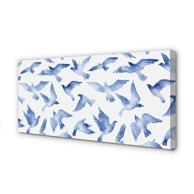 Quadro em tela pássaros pintados