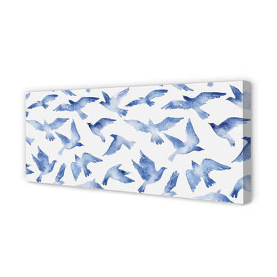 Quadro em tela pássaros pintados