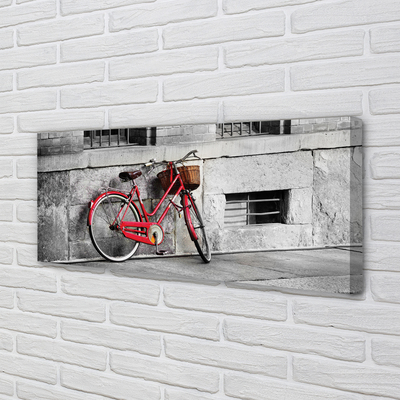Quadro em tela Bicicleta vermelha com uma cesta
