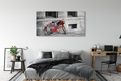 Quadro em tela Bicicleta vermelha com uma cesta