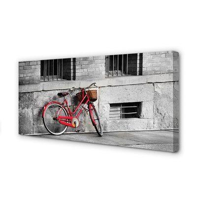 Quadro em tela Bicicleta vermelha com uma cesta