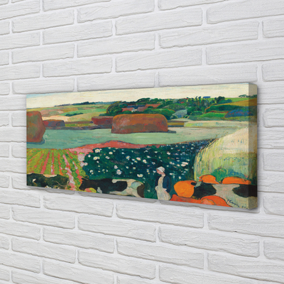 Pintura em tela Montes de feno na Bretanha - Paul Gauguin