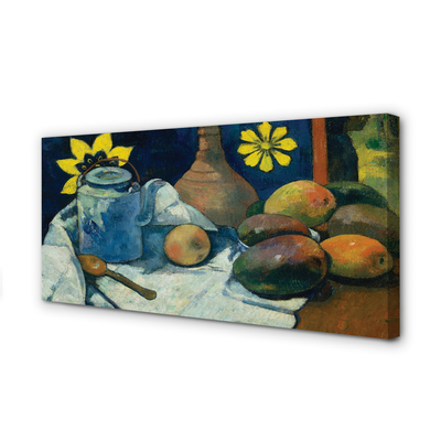 Quadro em tela Natureza morta com jarra de chá e frutas - Paul Gauguin