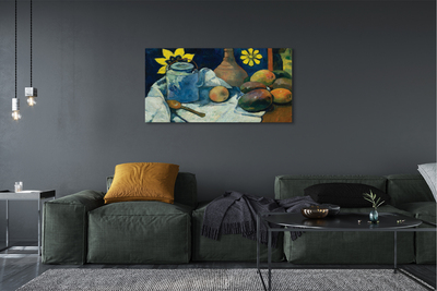 Quadro em tela Natureza morta com jarra de chá e frutas - Paul Gauguin