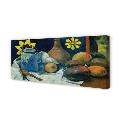 Quadro em tela Natureza morta com jarra de chá e frutas - Paul Gauguin