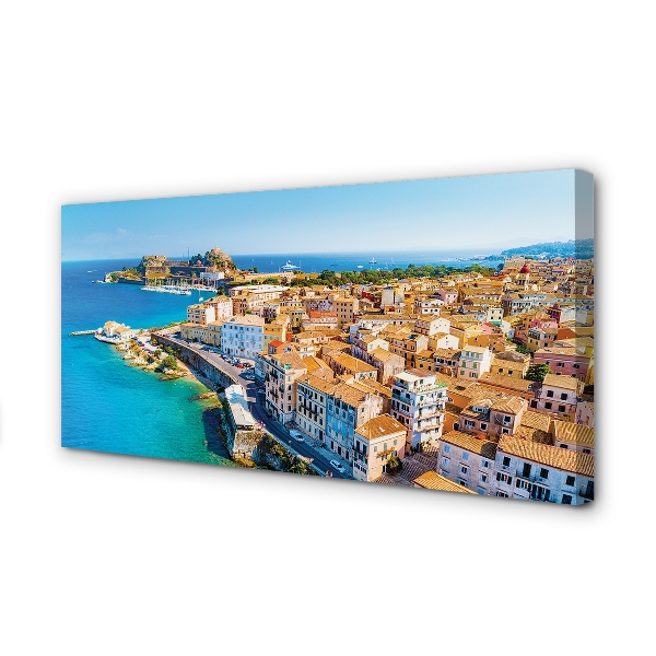 Quadro em tela Costa da cidade do mar da Grécia