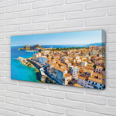 Quadro em tela Costa da cidade do mar da Grécia
