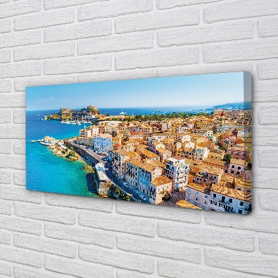 Quadro em tela Costa da cidade do mar da Grécia