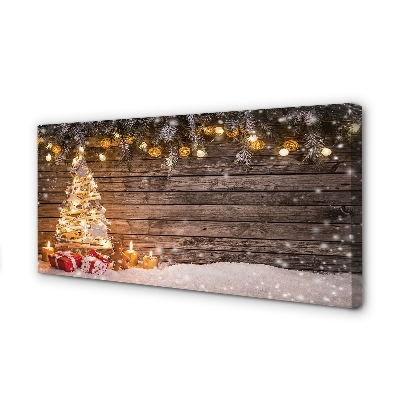Quadro em tela Decorações de neve para árvores de Natal