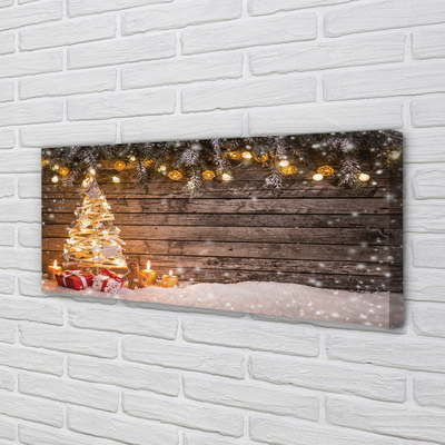 Quadro em tela Decorações de neve para árvores de Natal
