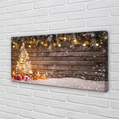 Quadro em tela Decorações de neve para árvores de Natal