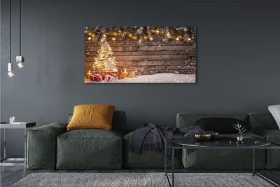 Quadro em tela Decorações de neve para árvores de Natal