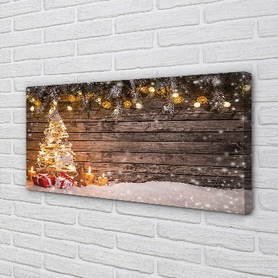 Quadro em tela Decorações de neve para árvores de Natal